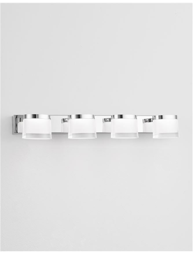 Aplica de interior SABIA Chrome Aluminum & Acrylic LED 20W 3000K Dim: L.51 X W. 9.8 X H. 7.5 cm IP44 Nova Luce