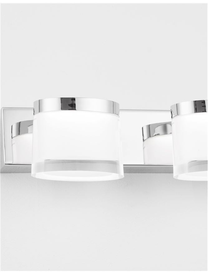 Aplica de interior SABIA Chrome Aluminum & Acrylic LED 20W 3000K Dim: L.51 X W. 9.8 X H. 7.5 cm IP44 Nova Luce