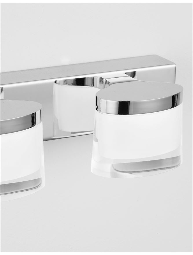 Aplica de interior SABIA Chrome Aluminum & Acrylic LED 20W 3000K Dim: L.51 X W. 9.8 X H. 7.5 cm IP44 Nova Luce
