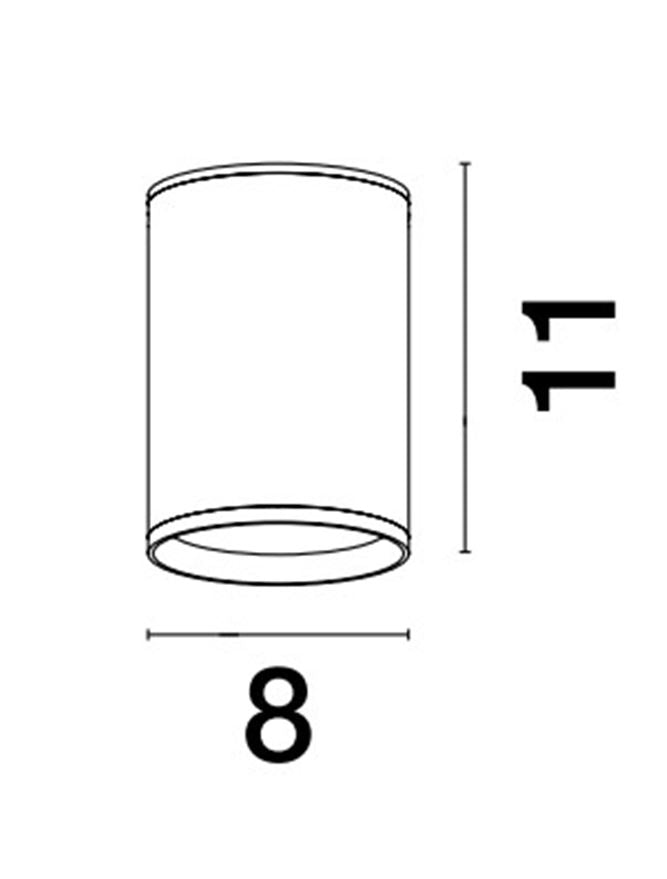 Plafoniera DARA Black Aluminium Glass Diffuser LED 9W 3000K Diam: 8 cm IP54 Nova Luce