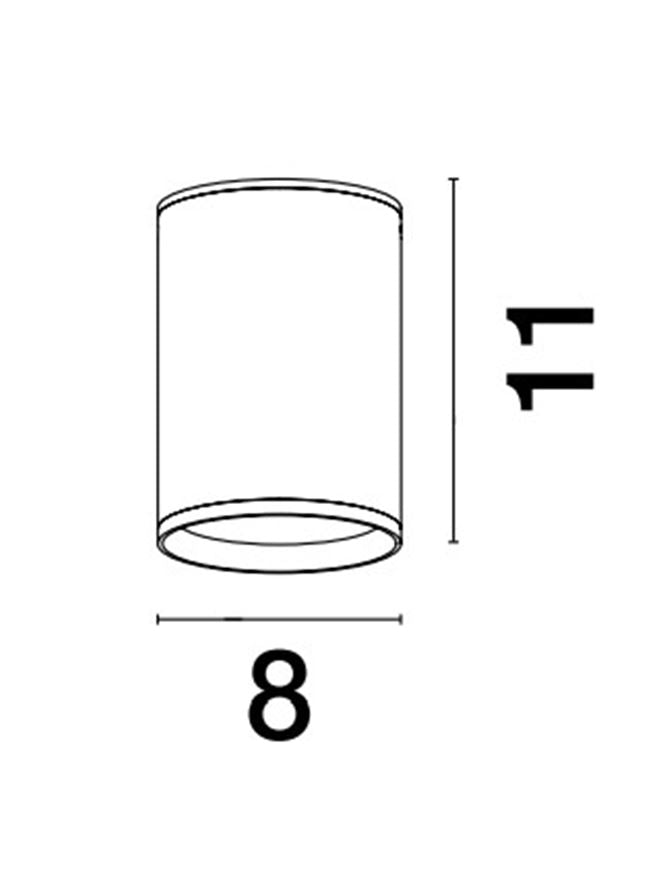 Plafoniera DARA White Aluminium Glass Diffuser LED 9W 3000K Diam: 8 cm IP54 Nova Luce