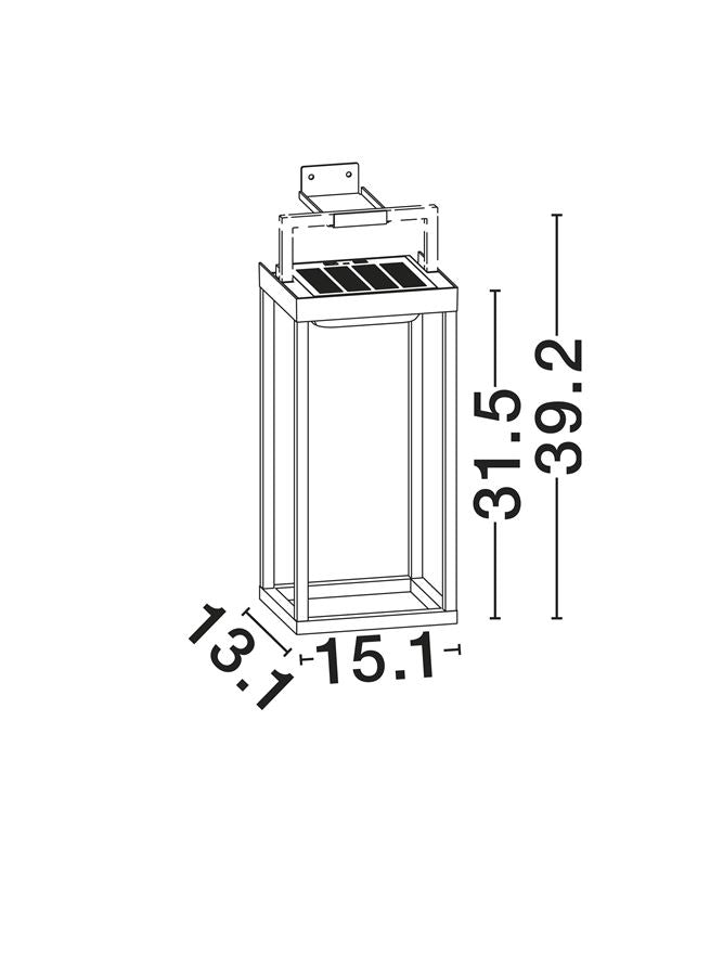 Bolard TEGOLO black, LED 2Watt 5Volt DC 231Lm IP54 3000K Solar Light Cable Length: 100 cm Nova Luce
