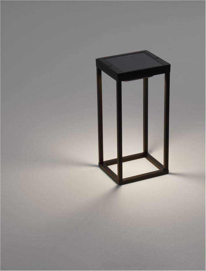 Bolard TEGOLO black, LED 2Watt 5Volt DC 231Lm IP54 3000K Solar Light Cable Length: 100 cm Nova Luce