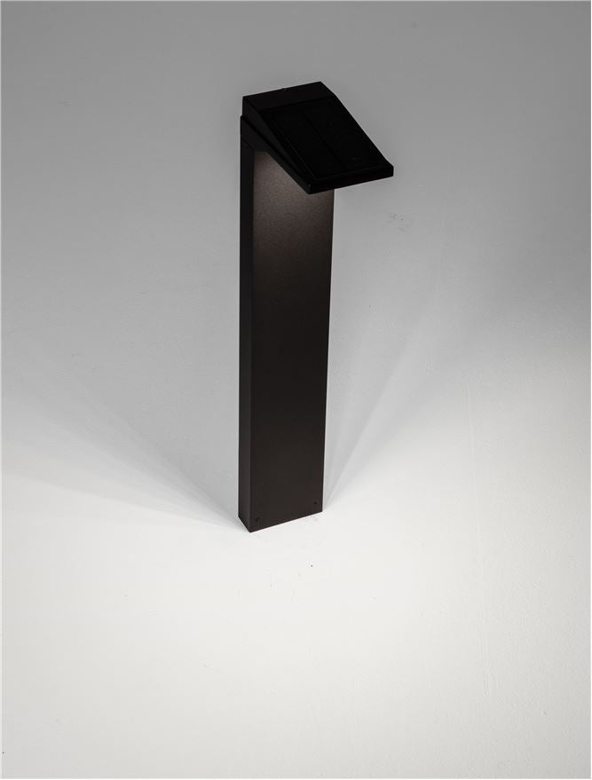 Bolard TEK black, LED 1Watt 5V DC 105Lm IP54 3000K Solar Light With Sensor Nova Luce