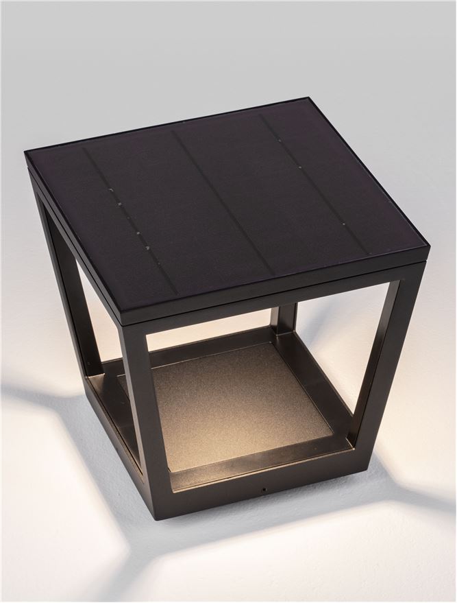 Bolard CUPPA black, LED 2Watt 5V DC 186Lm IP54 3000K Solar Light With Sensor Nova Luce