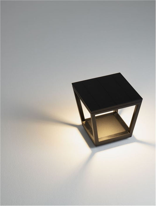 Bolard CUPPA black, LED 2Watt 5V DC 186Lm IP54 3000K Solar Light With Sensor Nova Luce