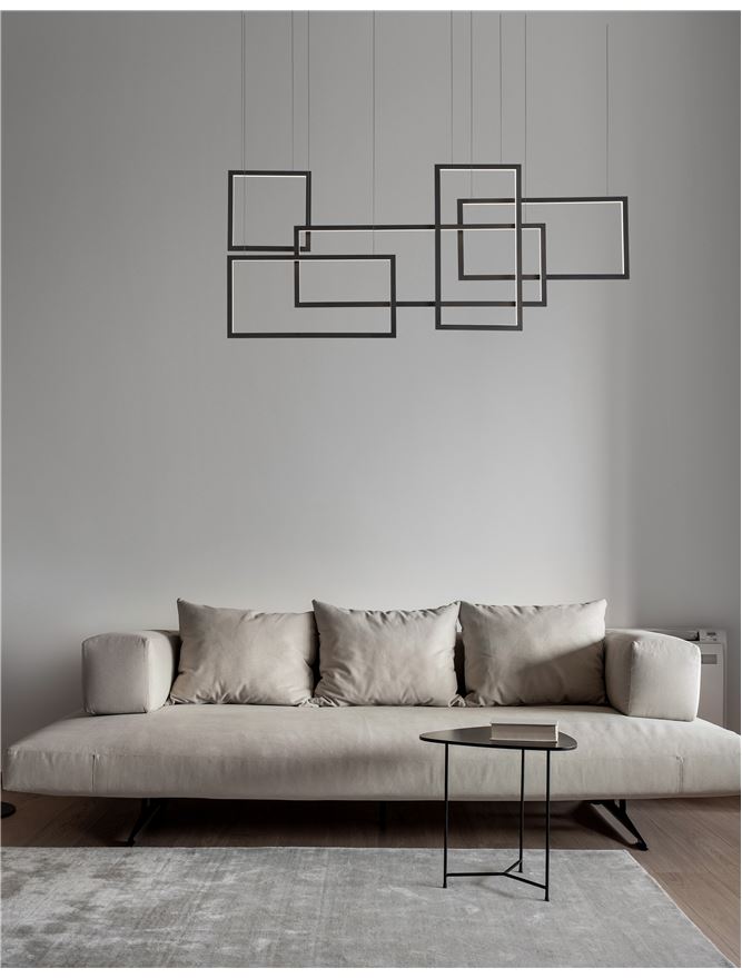 Lampa suspendata CORNICE Sandy Black Aluminium & Acrylic NOVA LUCE
