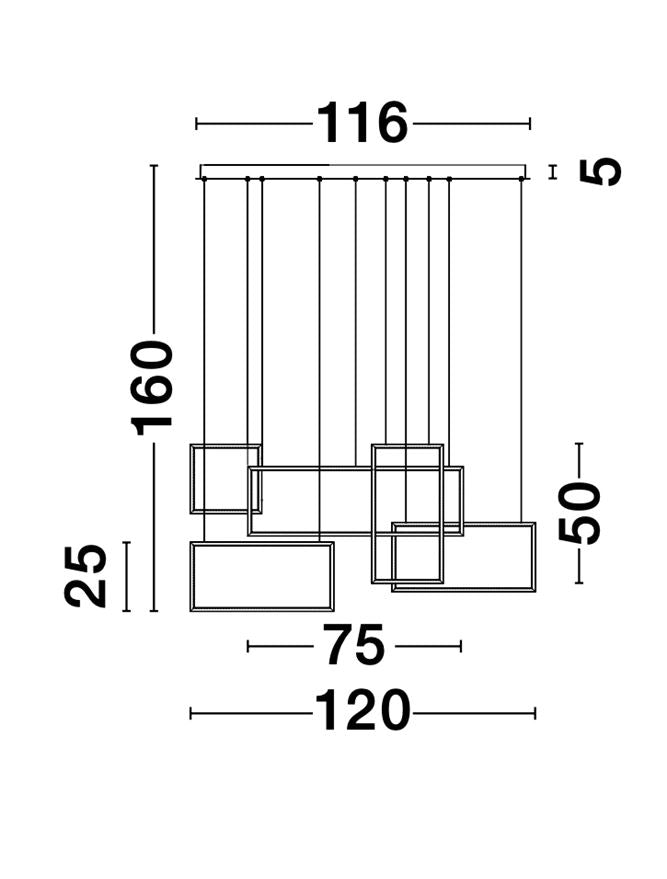 Lampa suspendata CORNICE Sandy Black Aluminium & Acrylic NOVA LUCE