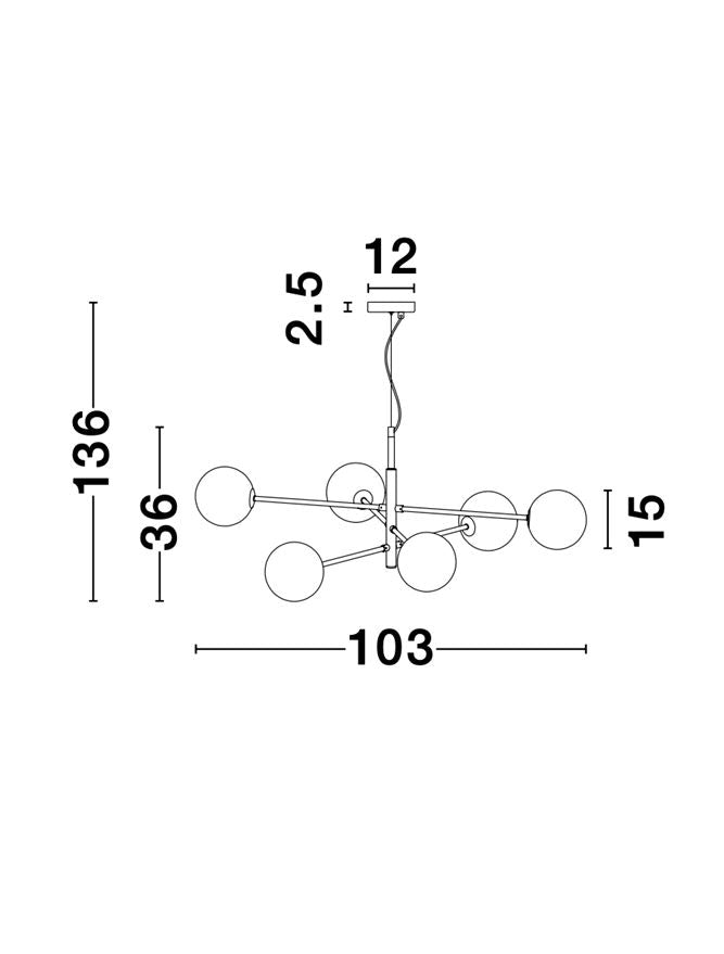 Lampa suspendata verticala VITRA 6 NOVA LUCE