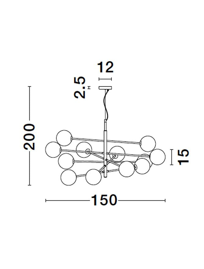 Lampa suspendata verticala VITRA 12 NOVA LUCE