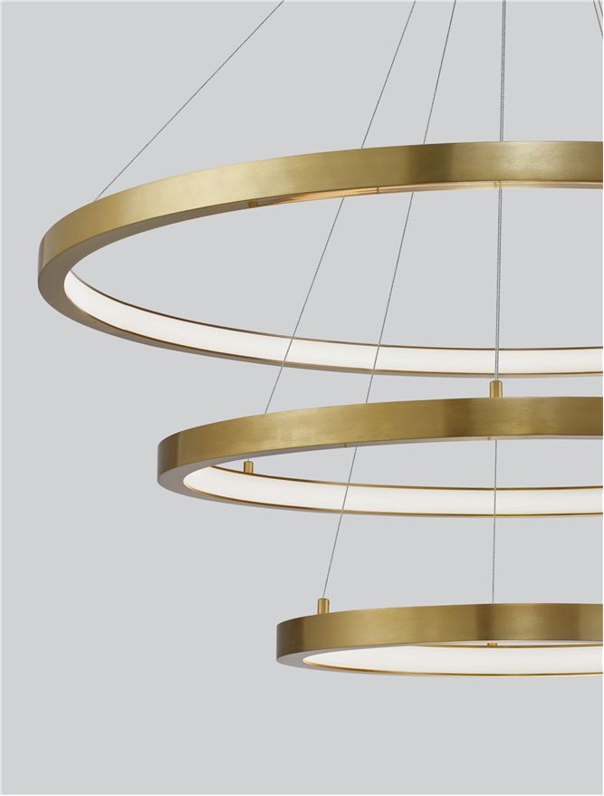 Lampa suspendata EMPATIA 3 Brass Gold Aluminium NOVA LUCE