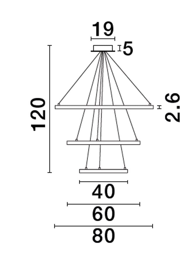 Lampa suspendata EMPATIA 3 Brass Gold Aluminium NOVA LUCE