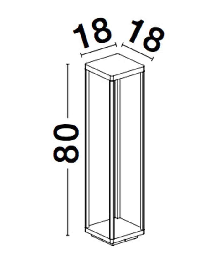 Bolard luminos de exterior SURF Anthracite, 8W, H 80cm, 3000K, IP65 Nova Luce