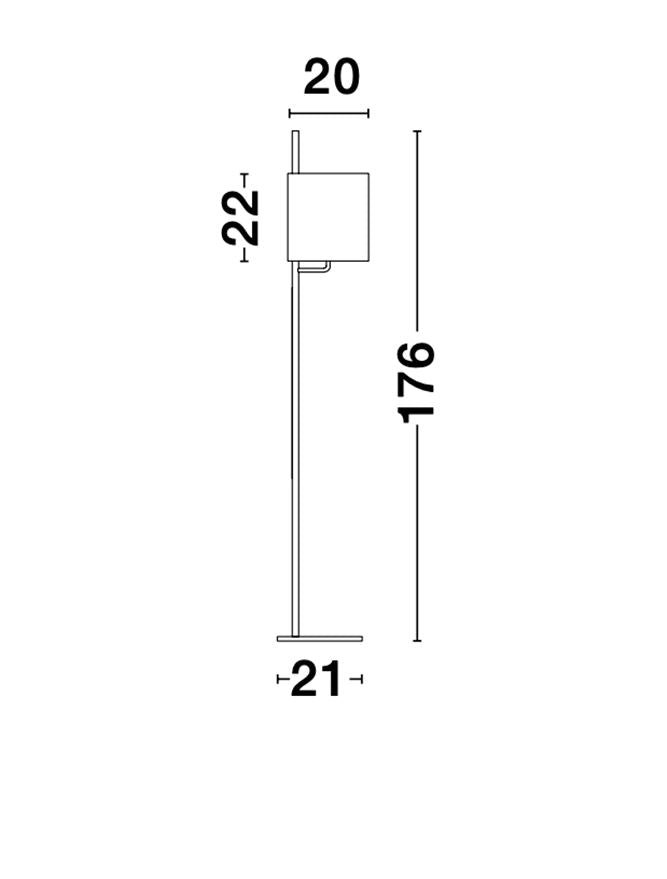 Lampadar YAMA black led  E27 12W  IP20 H176cm Nova Luce