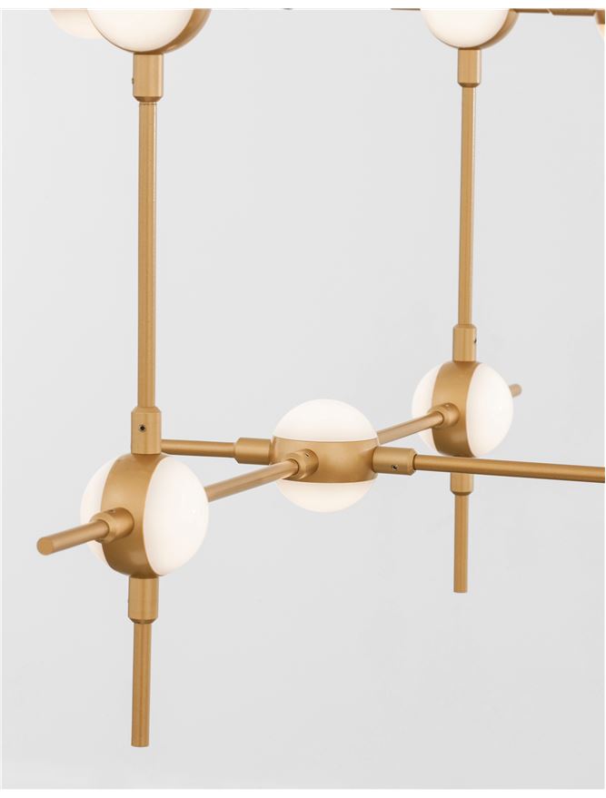 Lampa suspendata ATOMO Gold Metal & Acrylic L106 NOVA LUCE