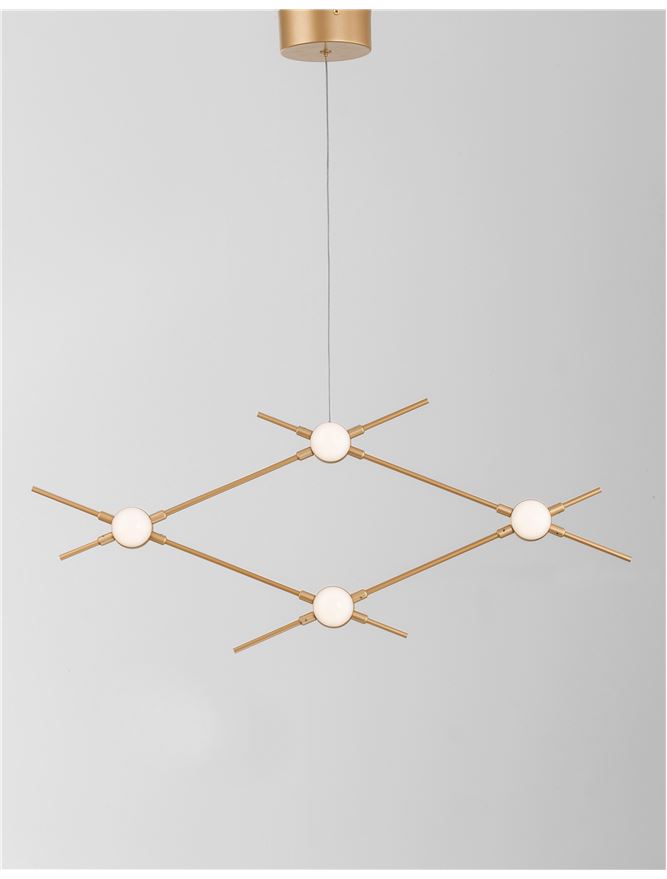 Lampa suspendata ATOMO Gold Metal & Acrylic L70 NOVA LUCE