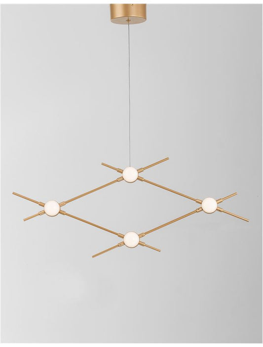 Lampa suspendata ATOMO Gold Metal & Acrylic L70 NOVA LUCE