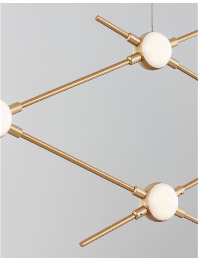 Lampa suspendata ATOMO Gold Metal & Acrylic L70 NOVA LUCE