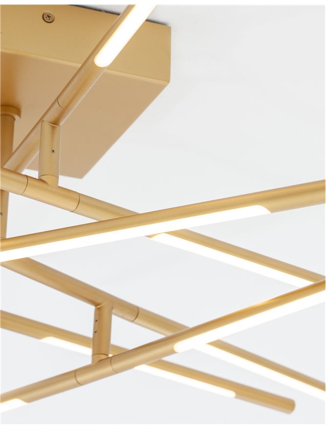 Plafoniera RACCIO Gold Metal & Acrylic 48W Dim: 94.5 X 94.5 cm Nova Luce