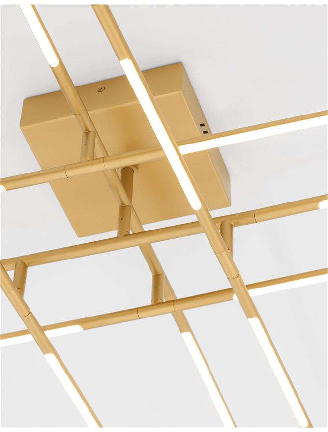 Plafoniera RACCIO Gold Metal & Acrylic 48W Dim: 94.5 X 94.5 cm Nova Luce