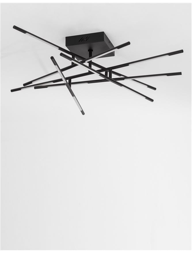 Plafoniera RACCIO Black Metal & Acrylic 48W Dim: 94.5 X 94.5 cm Nova Luce