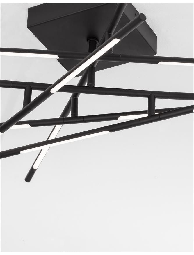 Plafoniera RACCIO Black Metal & Acrylic 48W Dim: 94.5 X 94.5 cm Nova Luce