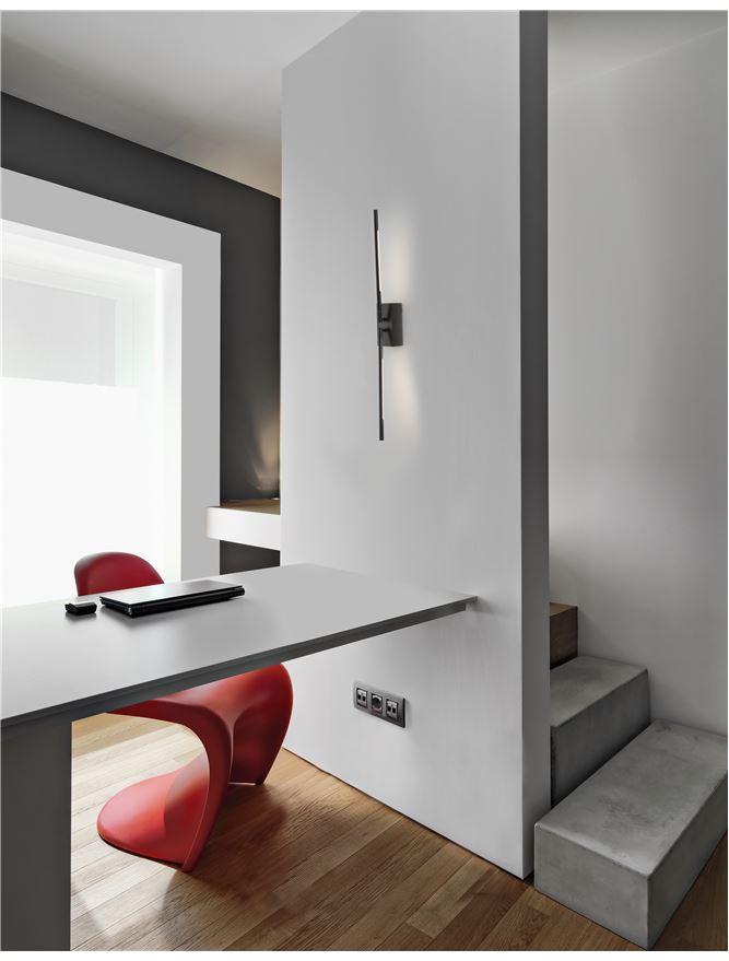 Aplica de interior RACCIO double black 9,2W IP20 H74cm Nova Luce