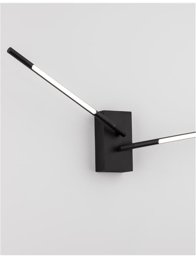 Aplica de interior RACCIO double black 9,2W IP20 H74cm Nova Luce