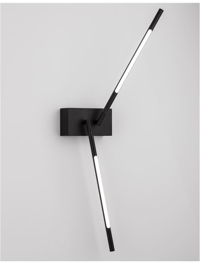 Aplica de interior RACCIO double black 9,2W IP20 H74cm Nova Luce