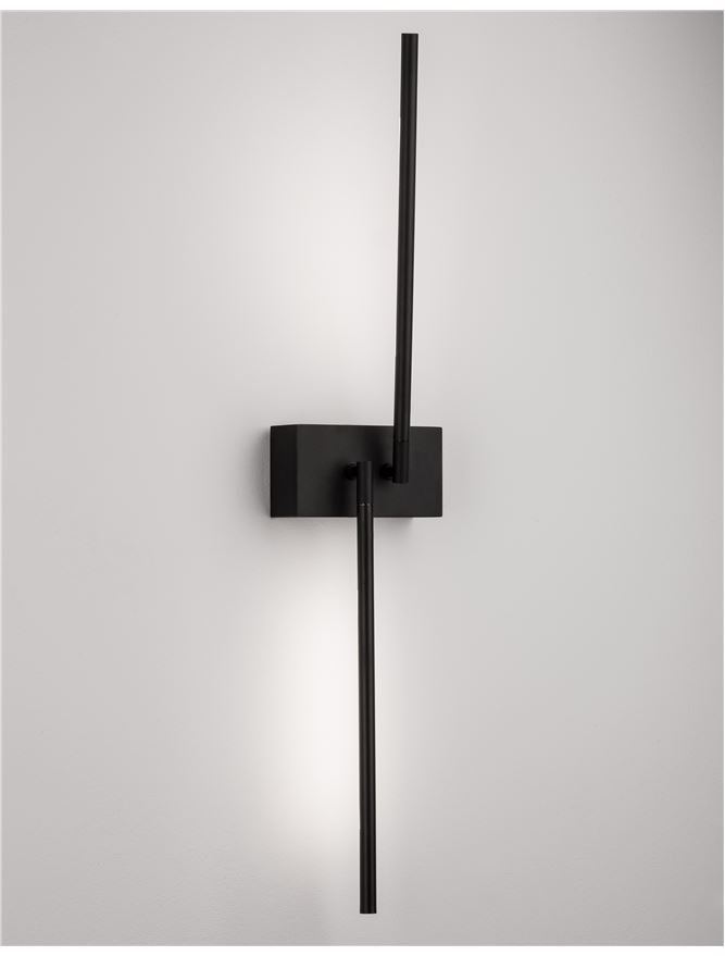 Aplica de interior RACCIO double black 9,2W IP20 H74cm Nova Luce