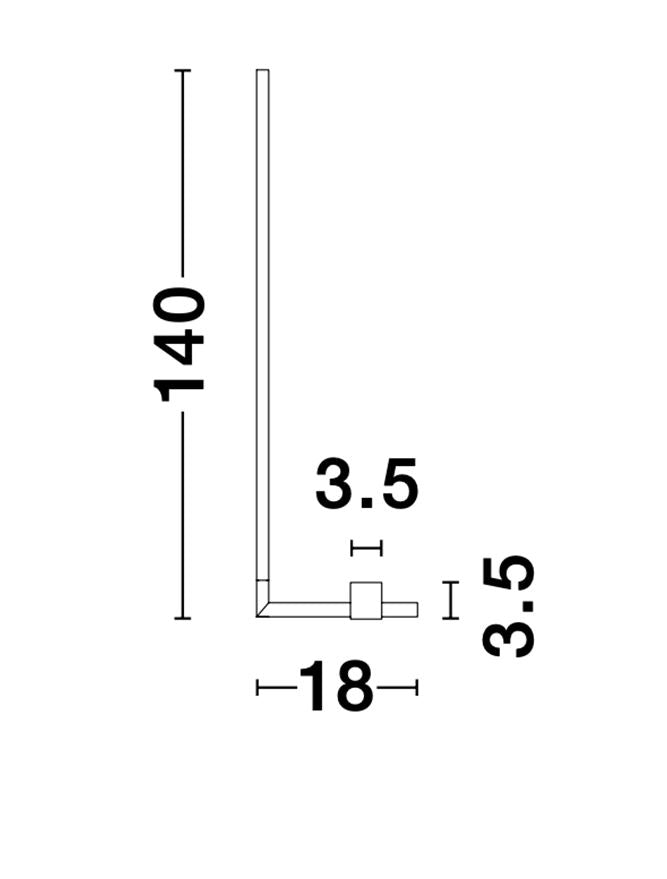 Lampadar RACCIO black led 17,3W  3000K IP20 H140cm Nova Luce