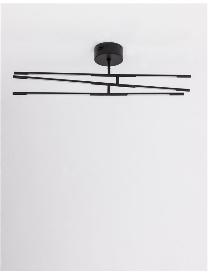 Plafoniera RACCIO Black Metal & Acrylic 30W Dim: 84 X 77 cm Nova Luce