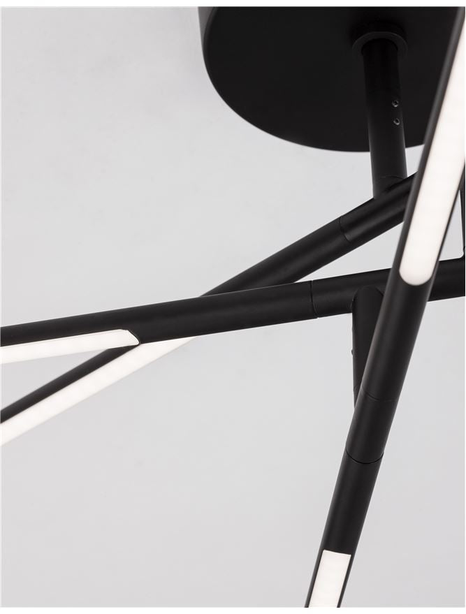 Plafoniera RACCIO Black Metal & Acrylic 30W Dim: 84 X 77 cm Nova Luce