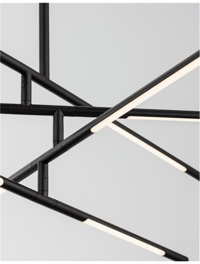 Lampa suspendata RACCIO Black Metal & Acrylic L84 NOVA LUCE