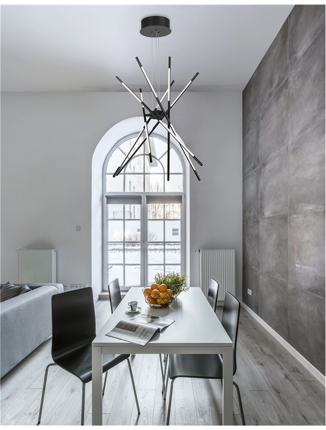 Lampa suspendata RACCIO Black Metal & Acrylic D85 NOVA LUCE