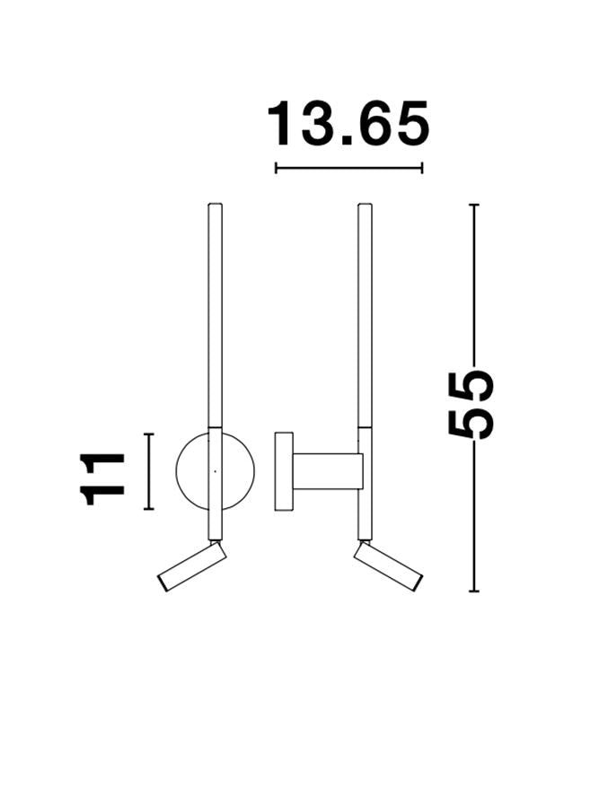 Aplica de interior HANDY white 6W 3000K IP20 H55cm Nova Luce