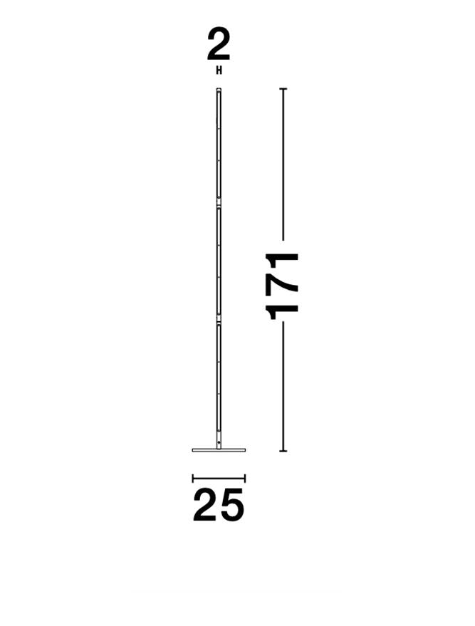 Lampadar HANDY black led  25W  3000K IP20 H171cm Nova Luce