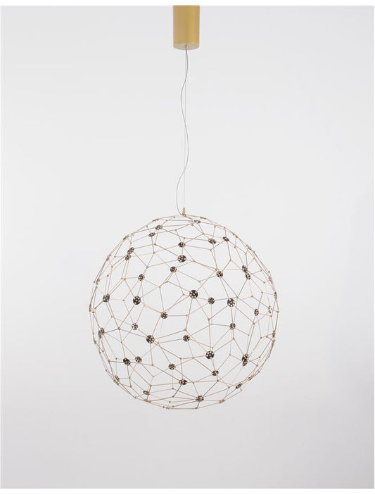 Lampa suspendata SOLE D60 Gold Metal & Crystal NOVA LUCE