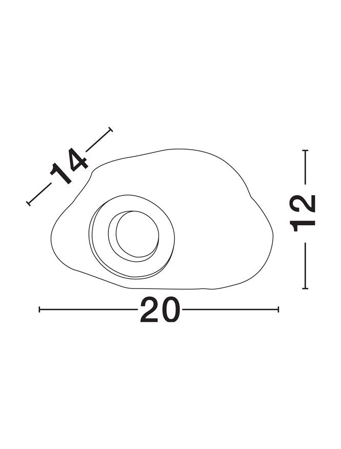 Proiector decorativ de exterior PETRA, alb piatra, led GU10 max 10W, L20cm, IP65 Nova Luce