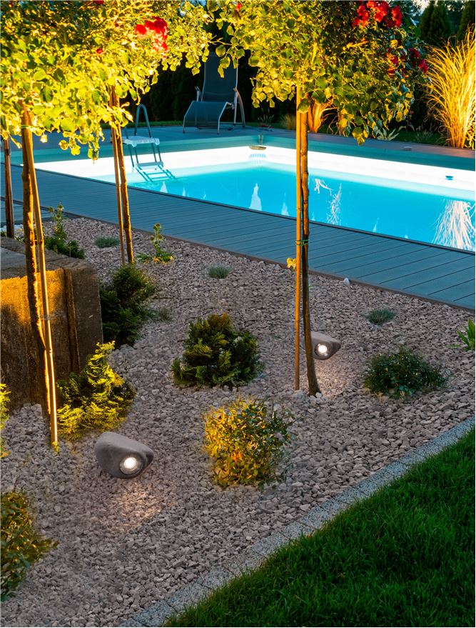 Proiector decorativ de exterior PETRA, gri piatra, led GU10 max 10W, L20cm, IP65 Nova Luce