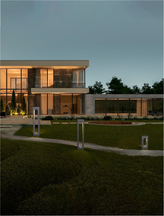 Bolard luminos de exterior STAGE gray cement , 6W, H70, 3000K, IP65 Nova Luce