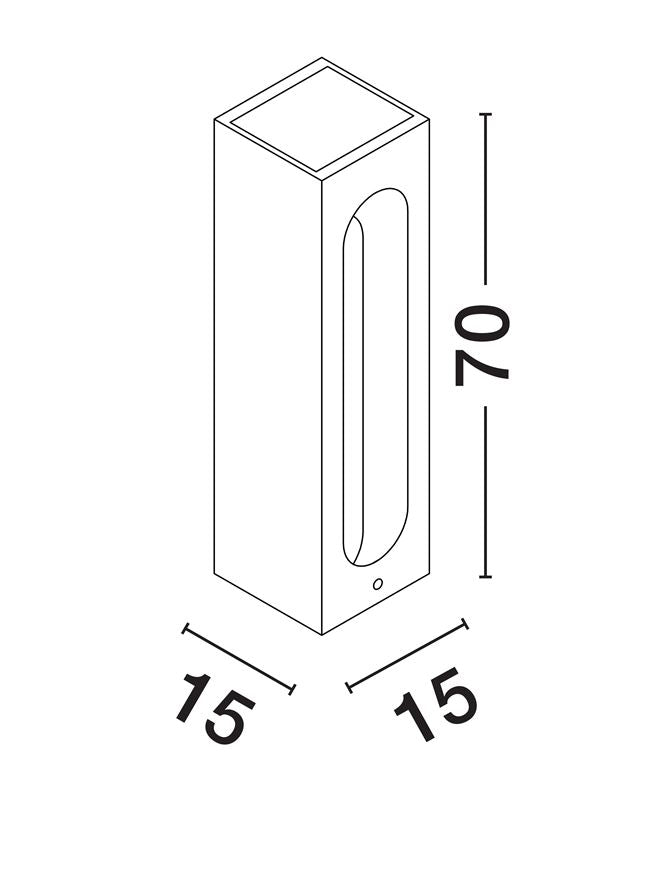 Bolard luminos de exterior STAGE gray cement , 6W, H70, 3000K, IP65 Nova Luce