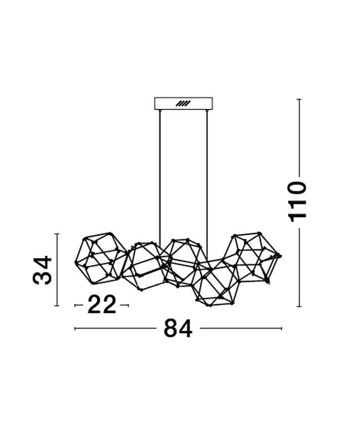 Lampa suspendata NEBULA Titanium Black Copper L84 NOVA LUCE