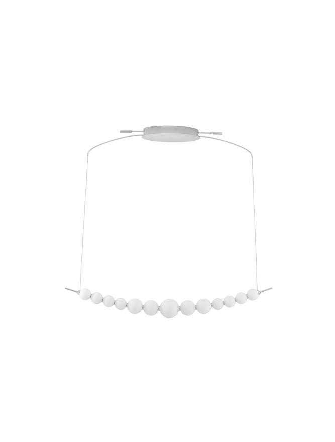 Lampa suspendata PERLA Chrome Metal & Opal Glass 109cm NOVA LUCE