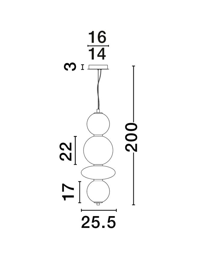 Lampa suspendata verticala NAVI 4 NOVA LUCE