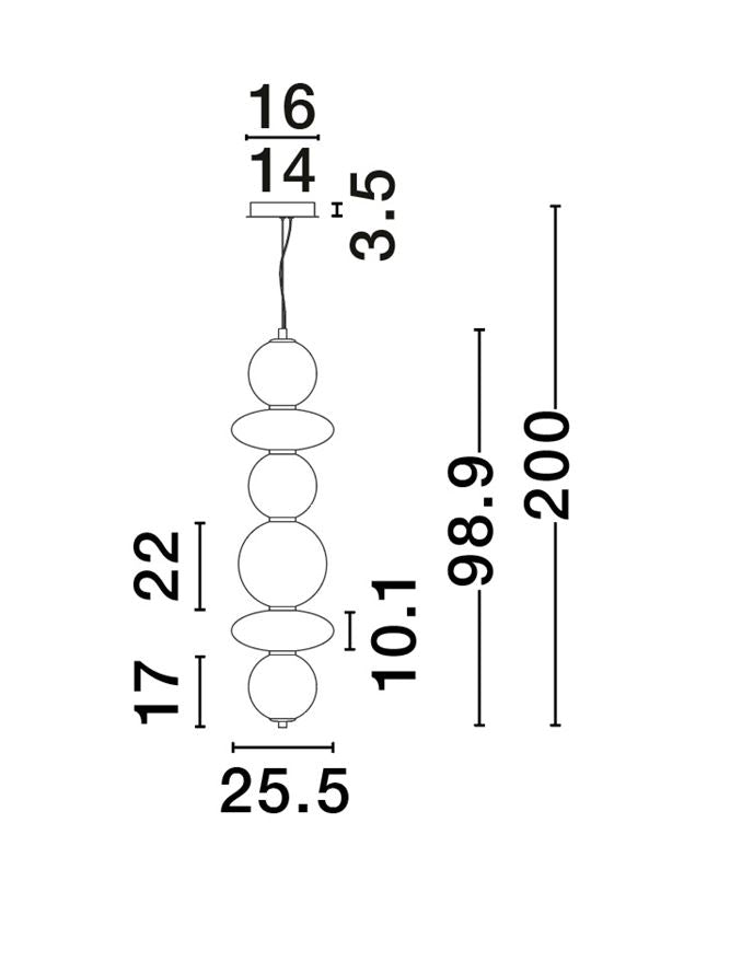 Lampa suspendata verticala NAVI 6 NOVA LUCE