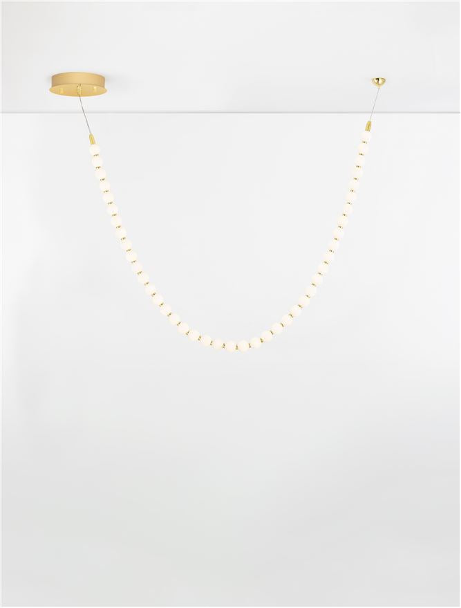 Lampa suspendata PERLA Gold Metal & Opal Glass 115cm NOVA LUCE