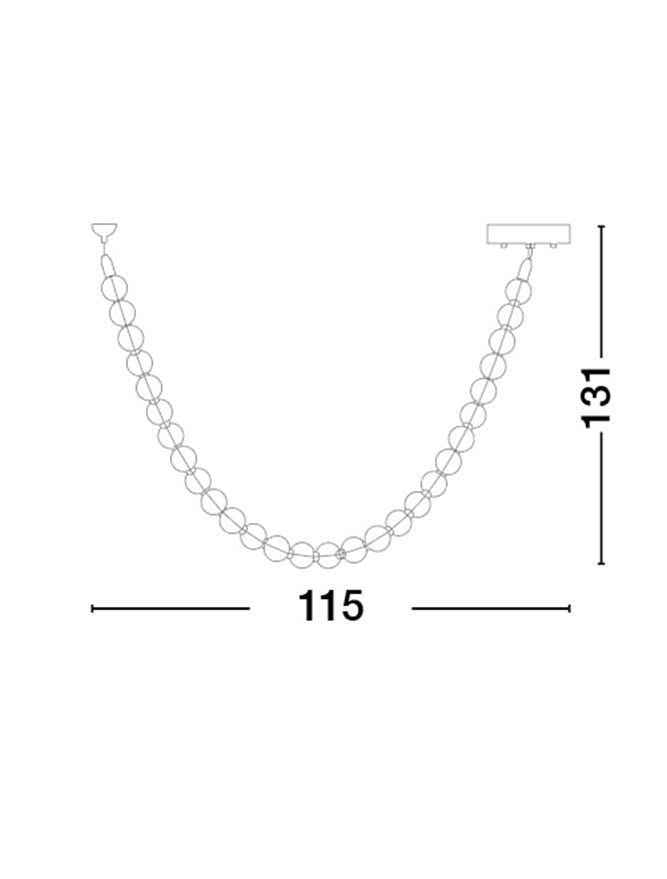 Lampa suspendata PERLA Gold Metal & Opal Glass 115cm NOVA LUCE