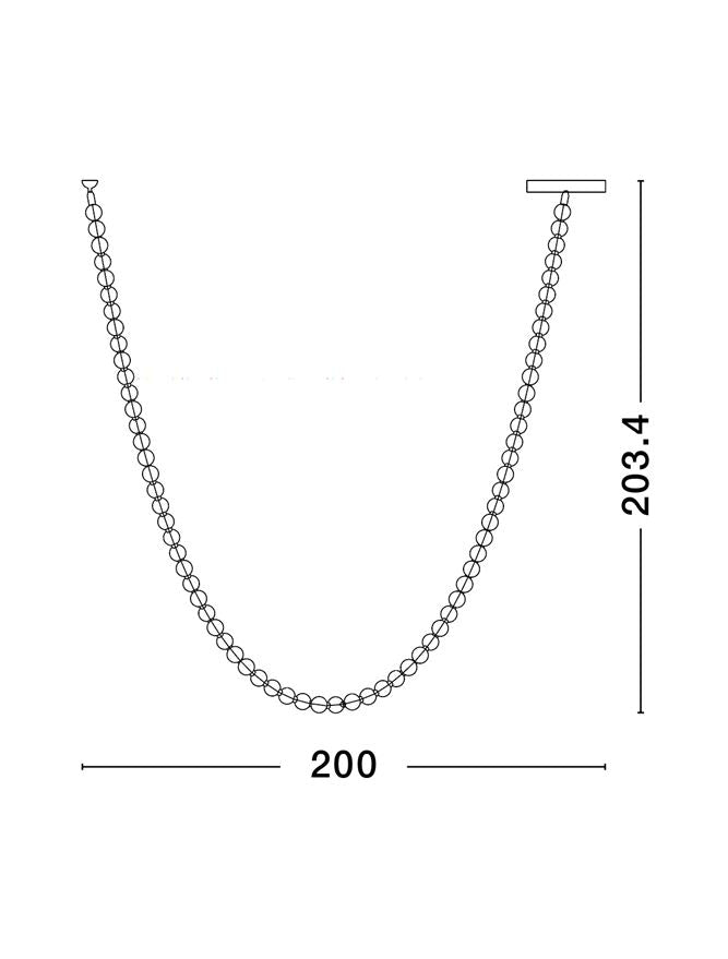 Lampa suspendata PERLA Gold Metal & Opal Glass 200cm NOVA LUCE