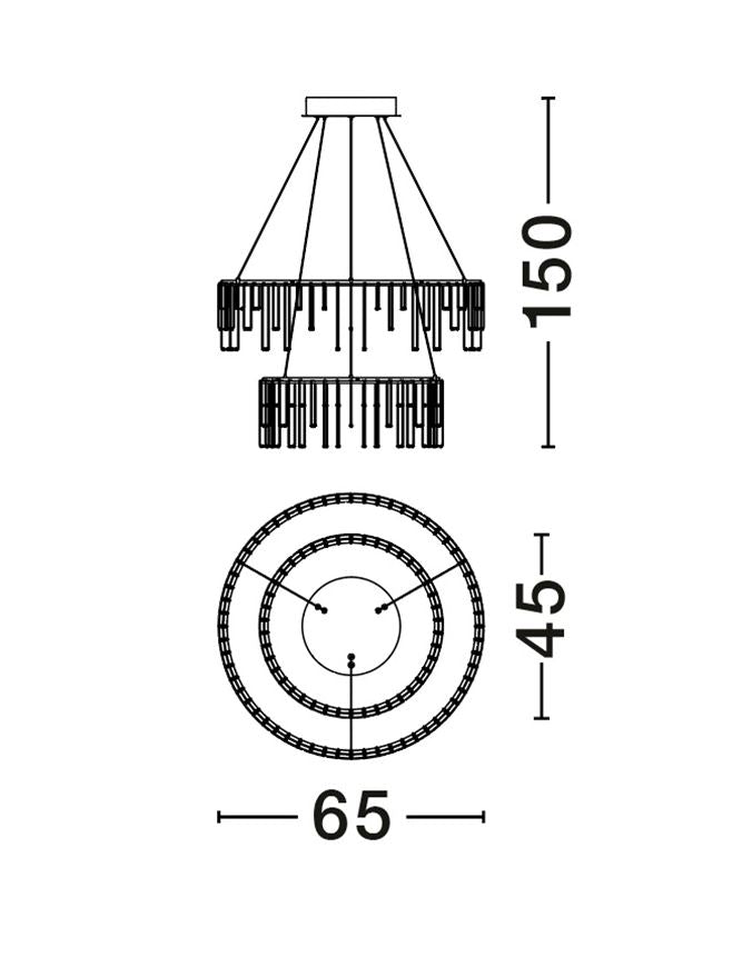 Lampa suspendata STELLAR 3 Black Chrome Copper D80 NOVA LUCE